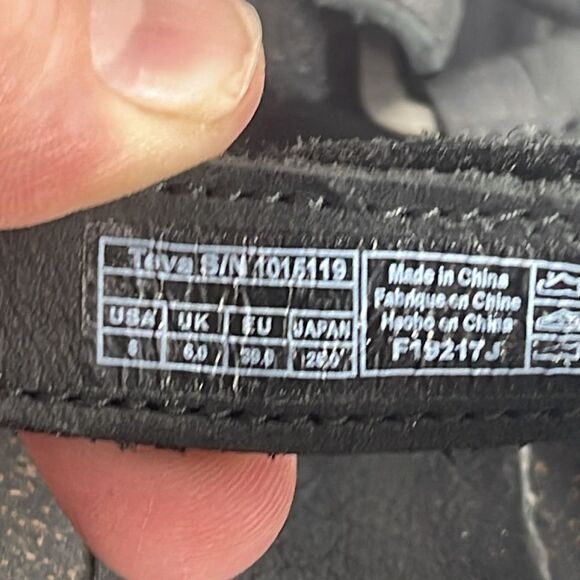 Teva Ysidro Black Leather Wedge Strappy Sandals Sz 8 - Picture 5 of 6